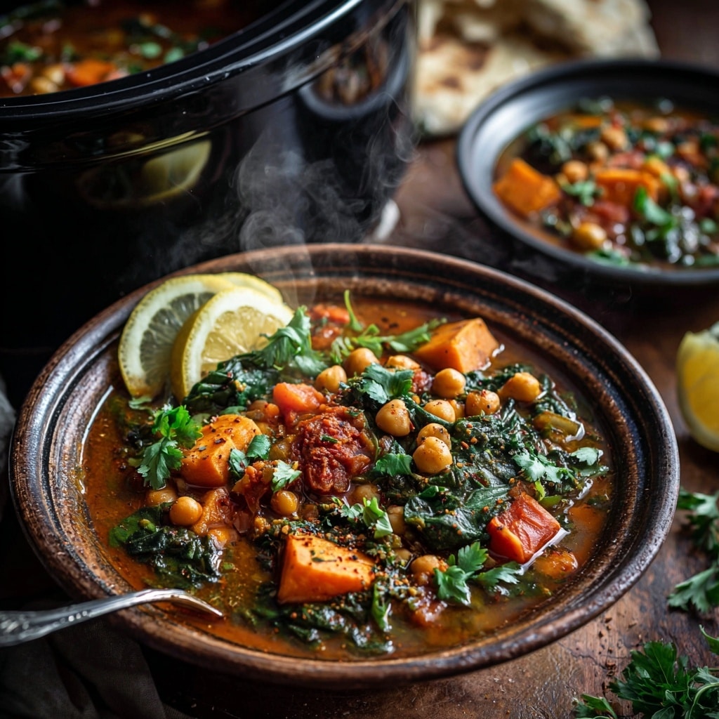 Slow Cooker Vegetarian Sweet Potato Chili Recipe - Recipe Image