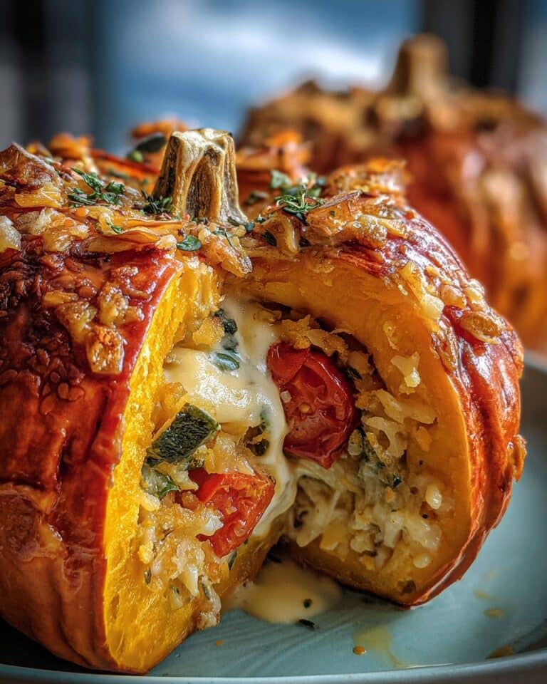 Stuffed Butternut Squash with Spinach, Bacon, and Parmesan Recipe