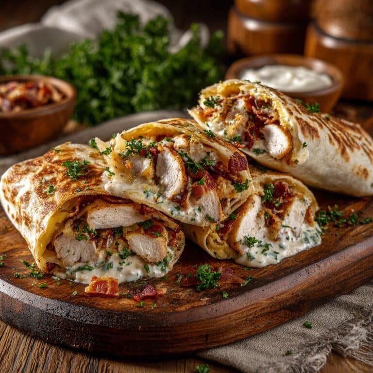 Cheesy Garlic Chicken Wraps Recipe