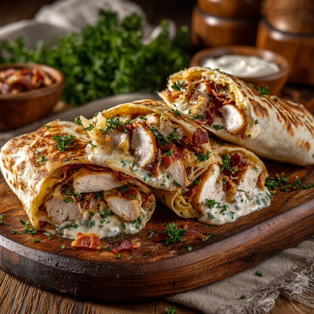 Cheesy Garlic Chicken Wraps Recipe - Recipe Image