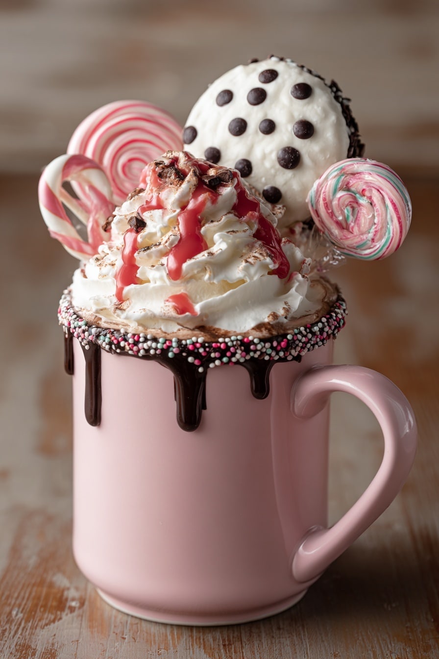 Valentine's Day Pink White Hot Chocolate Recipe - Recipe Image