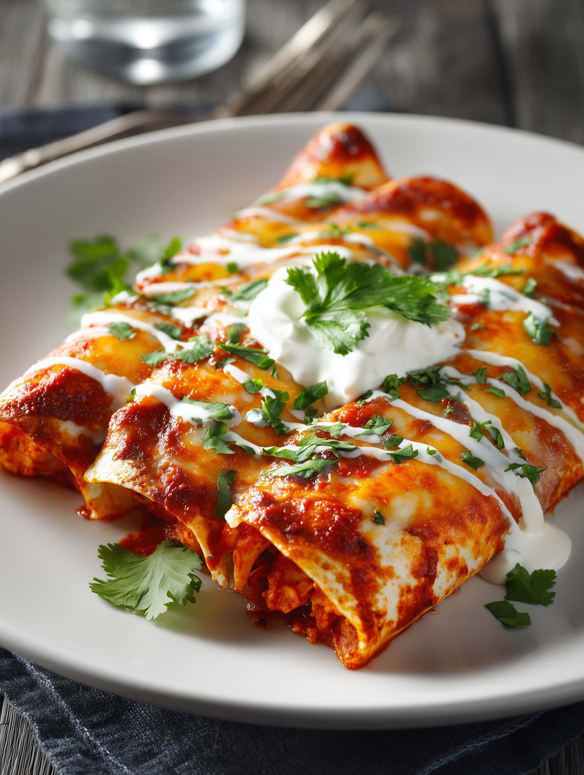 Creamy Queso Chicken Enchiladas Recipe - Recipe Image