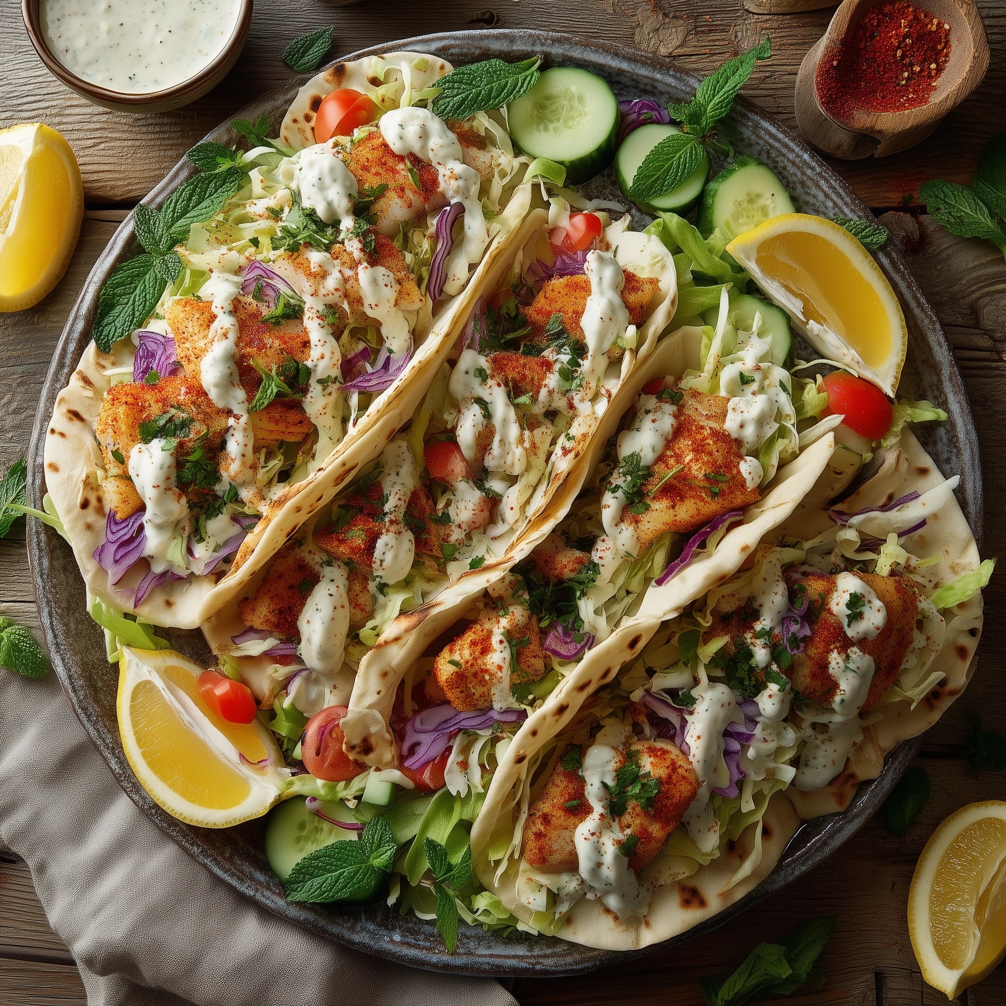 Blackened Fish Tacos with Cilantro Lime Sauce Recipe - Recipe Image