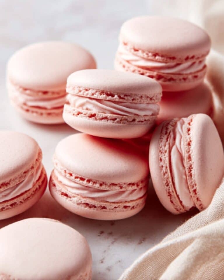 Strawberry Macarons with Strawberry Buttercream Filling Recipe