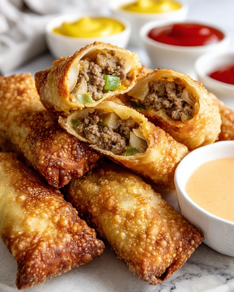 Cheeseburger Egg Rolls Recipe - Recipe Image