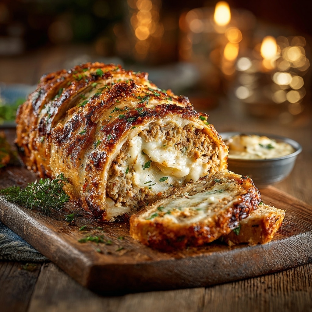 Sticky Sage & Onion Sausage Roll Wreath with Baked Camembert Recipe - Recipe Image