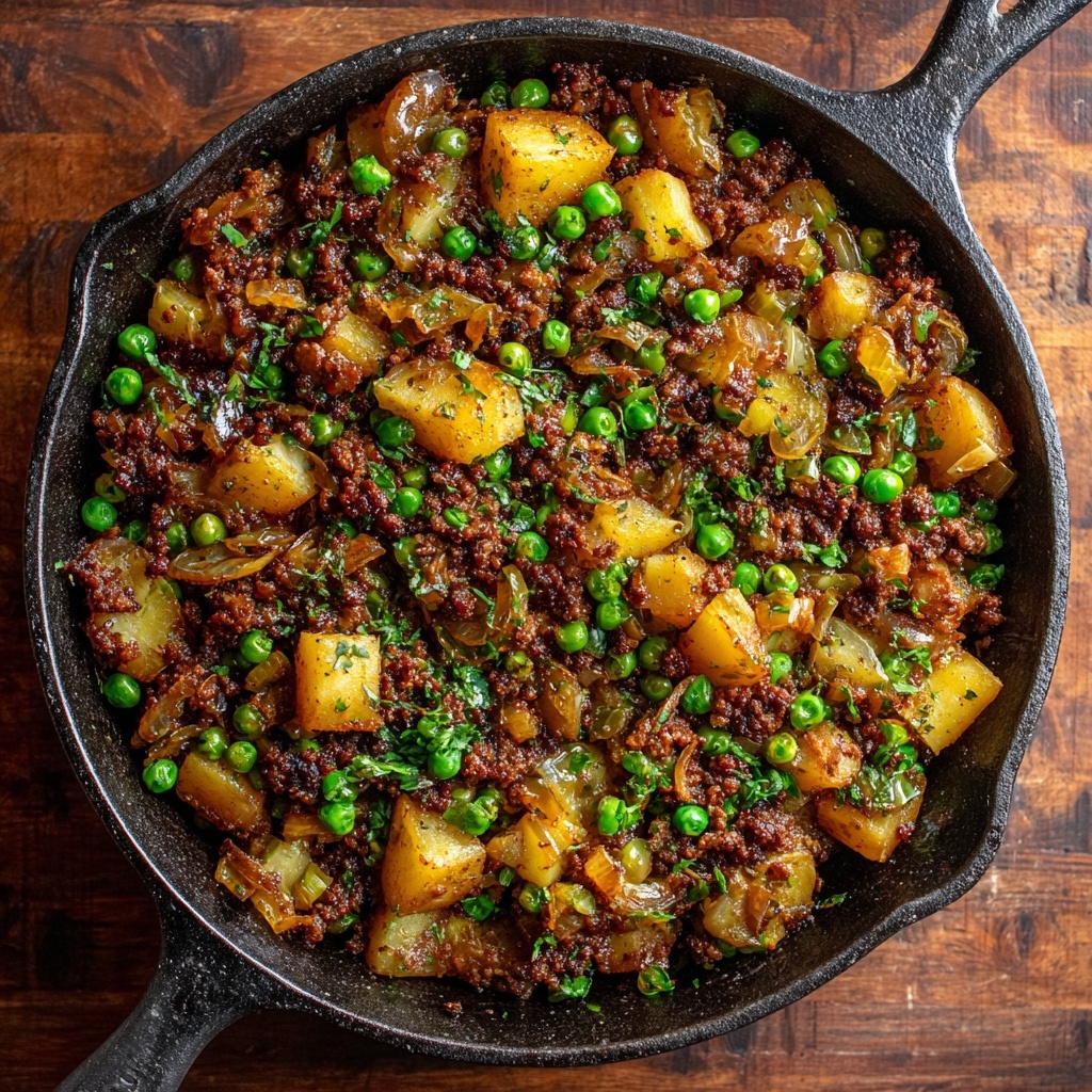 One-Pan Creamy Meat and Potato Skillet Recipe - Recipe Image