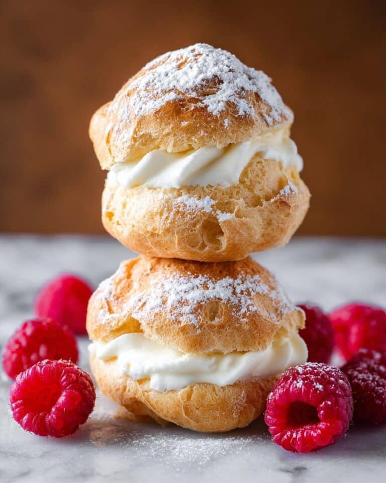 Cream Puffs with Vanilla Whipped Cream and Raspberries Recipe
