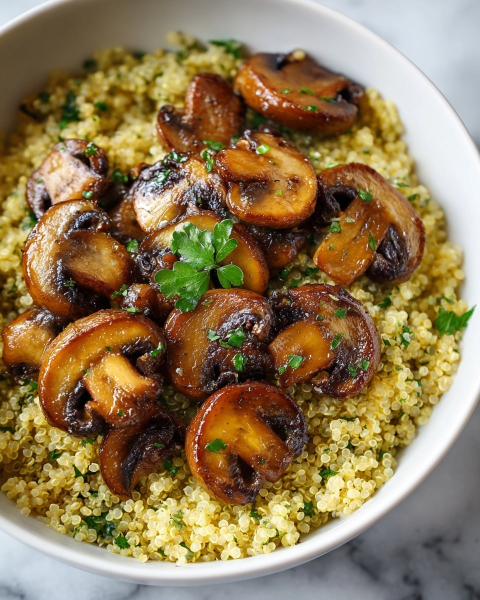 Garlicky Mushroom Quinoa for a Quick, Flavorful Feast Recipe - Recipe Image
