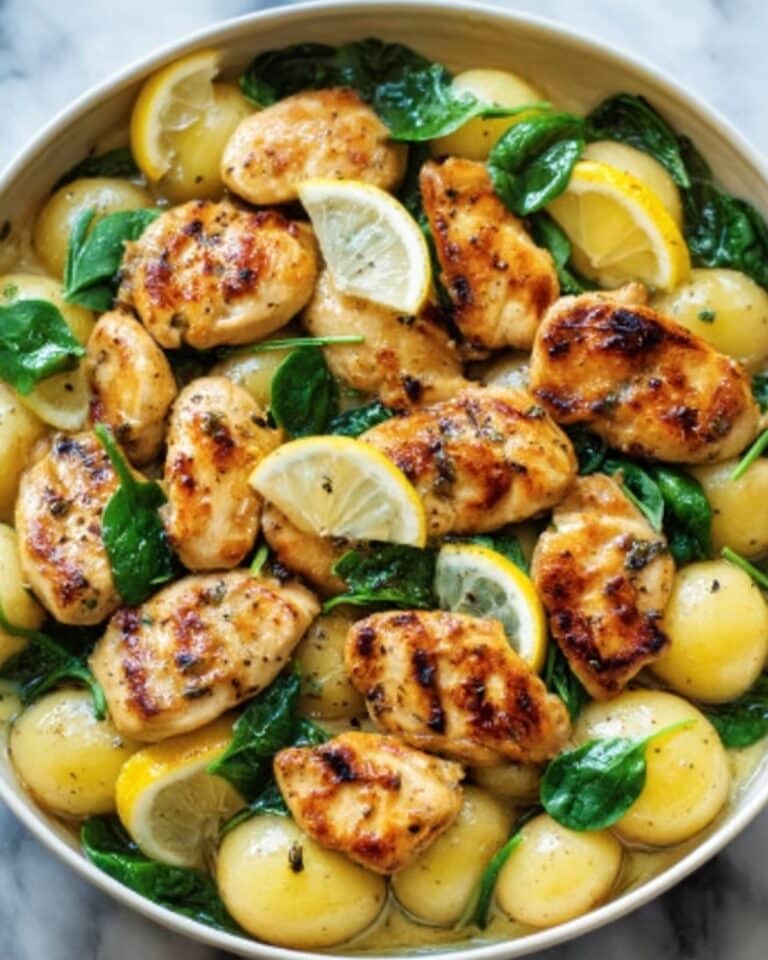 Lemon Chicken Gnocchi with Creamy Spinach and Parmesan Recipe
