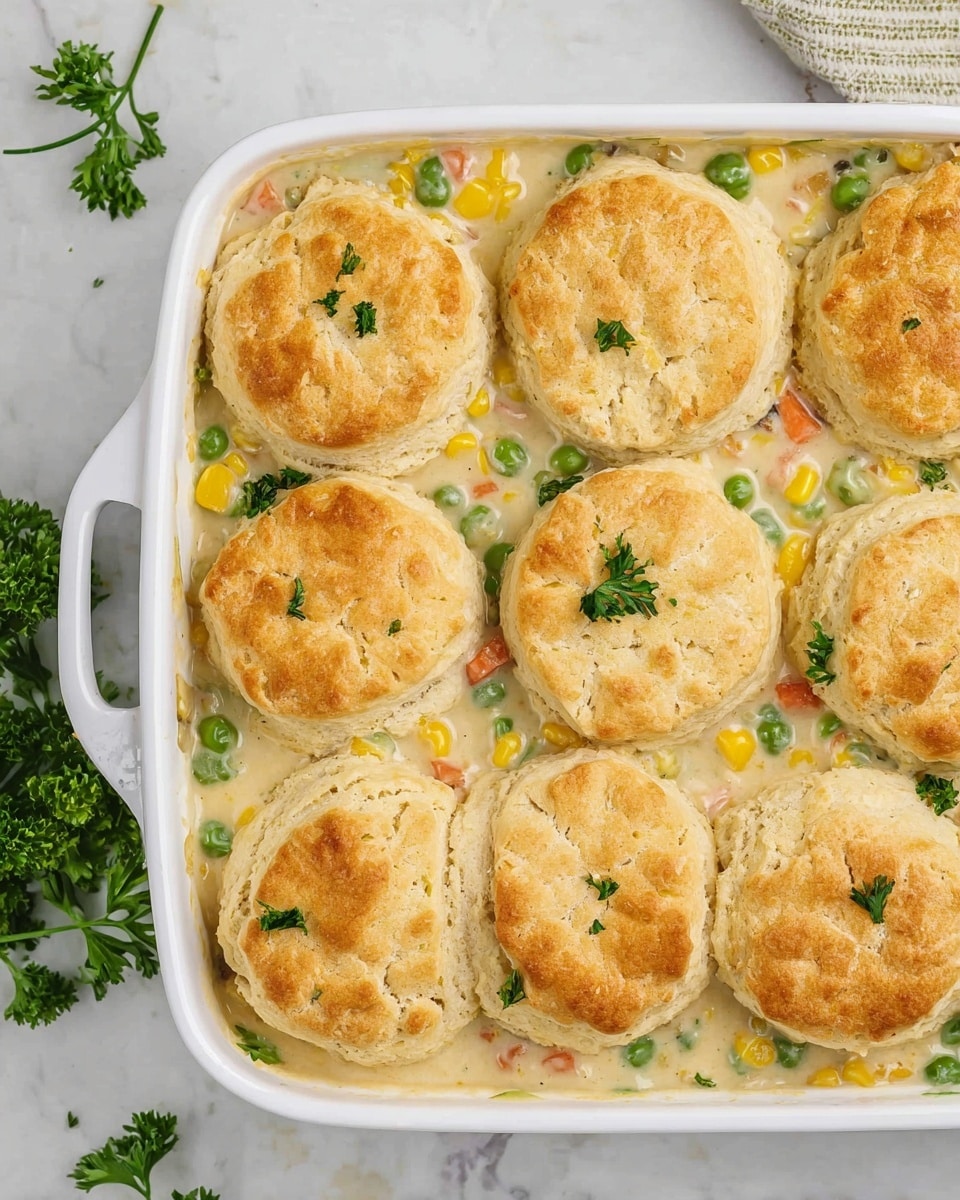 Chicken Pot Pie with Fluffy Buttermilk Biscuit Topping Recipe - Recipe Image