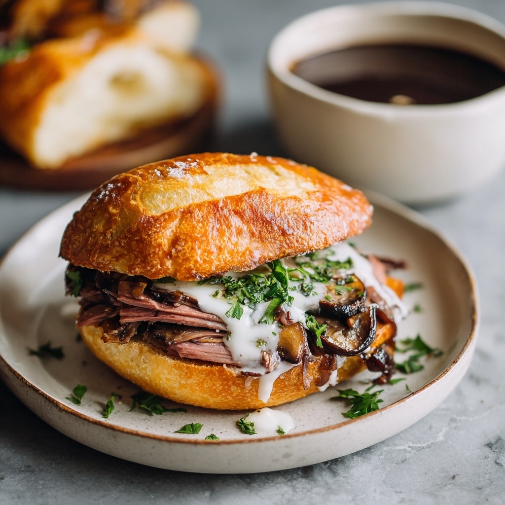 Portobello French Dip with Horseradish Aioli Recipe - Recipe Image