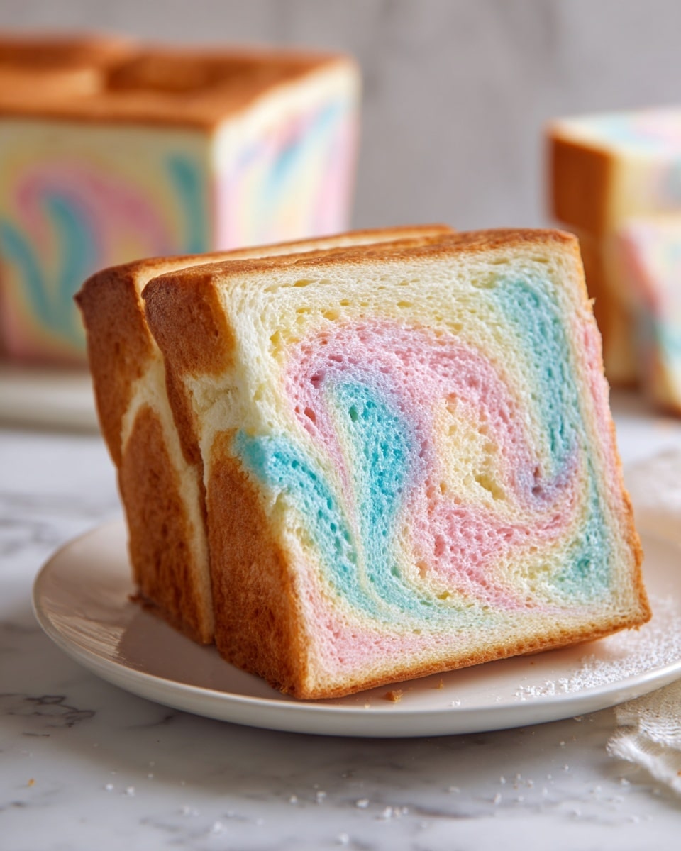 Cloud Bread Pastel Swirl Loaf Recipe - Recipe Image