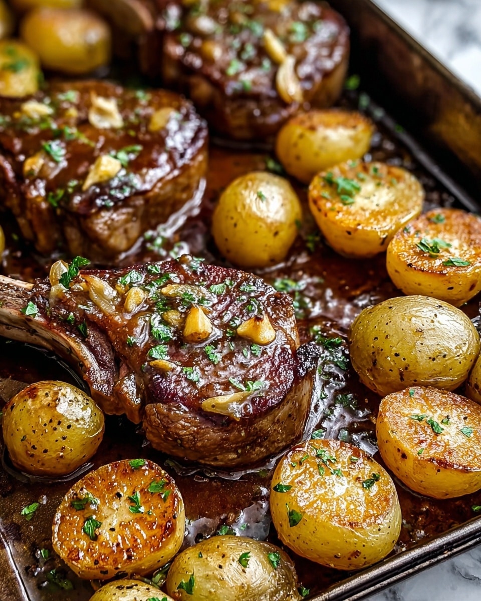 Easy Sheet Pan Beef Chops & Potatoes: One-Pan Dinner Recipe - Recipe Image