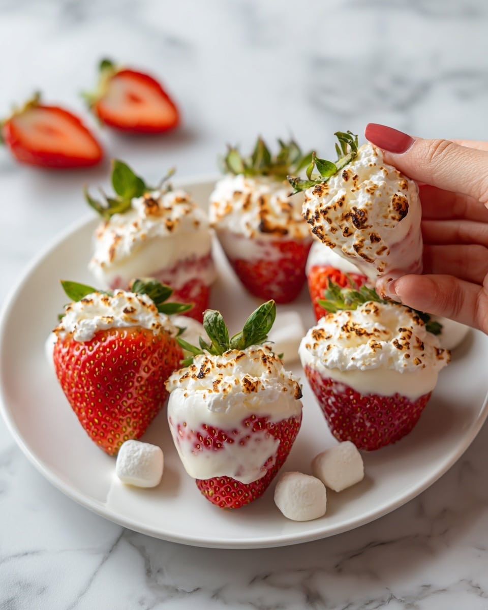 Toasted Marshmallow Strawberries Recipe - Recipe Image