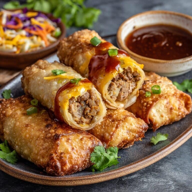 Southwest Chicken Egg Rolls with Avocado Ranch Dipping Sauce Recipe