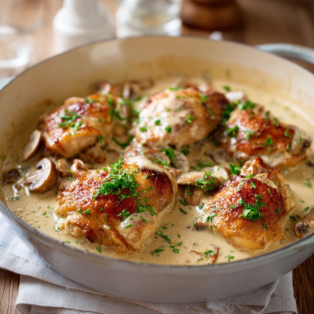 Creamy Smothered Chicken and Rice Recipe - Recipe Image