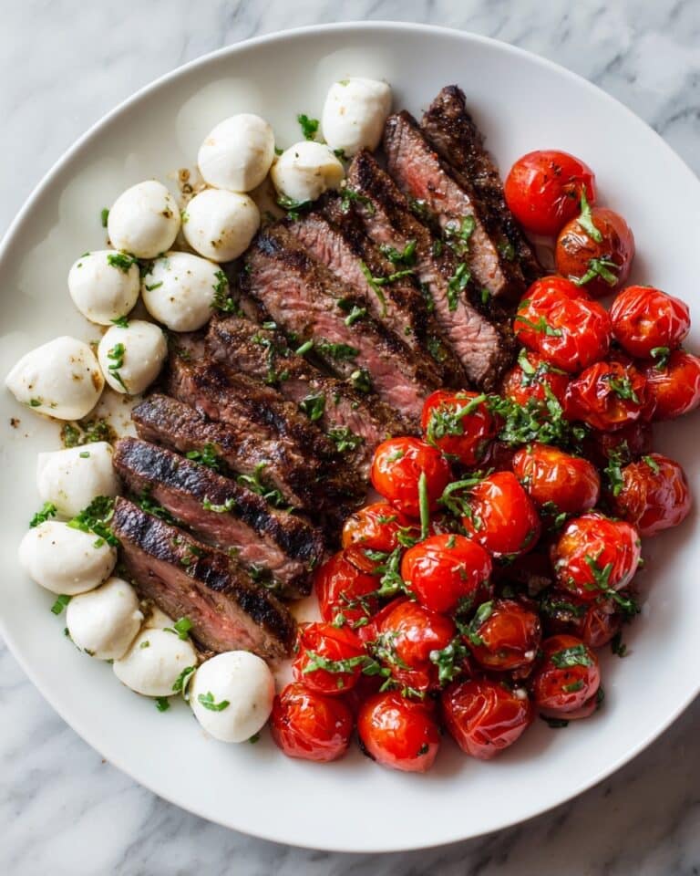 Grilled Flank Steak Caprese with Balsamic Dressing Recipe