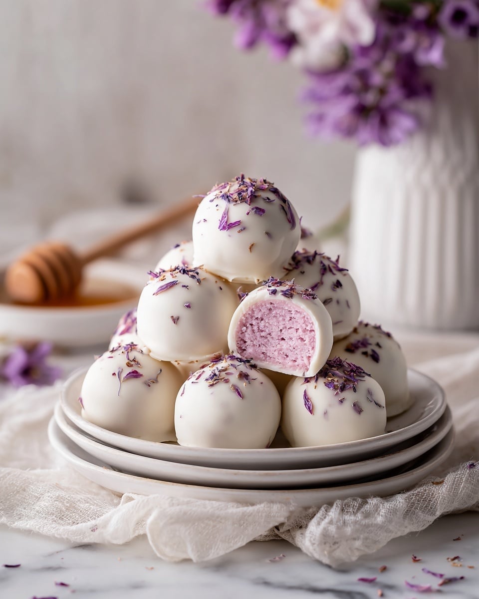 Honey Lavender White Chocolate Truffles Recipe - Recipe Image