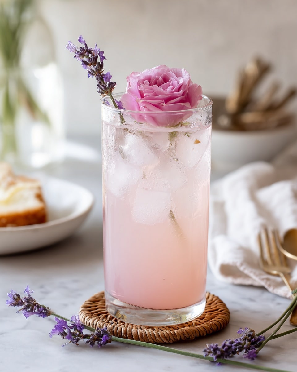 Lavender Rose Moon Mocktail - A Calming, Floral Sparkler Recipe - Recipe Image