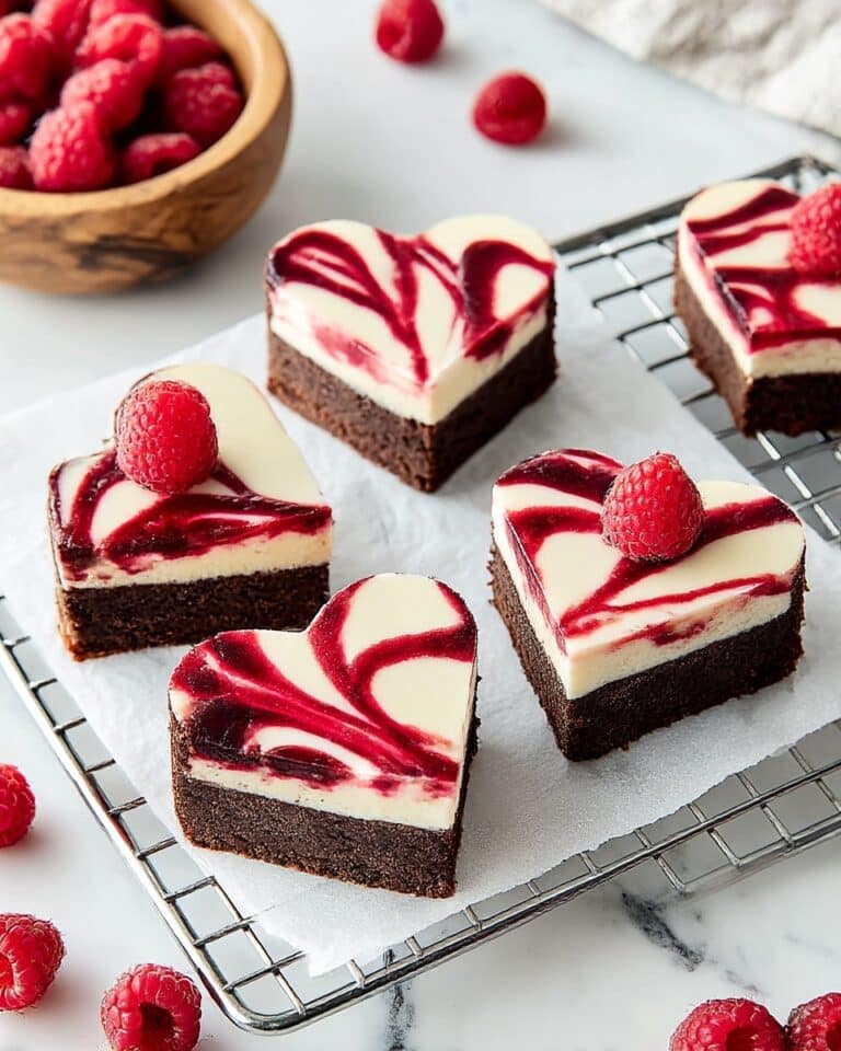 Heart Shaped Brownies with Raspberry Swirl & Cheesecake Recipe