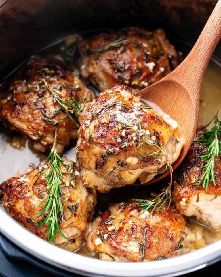 Instant Pot Chicken Thighs with Garlic Herb Butter Sauce Recipe