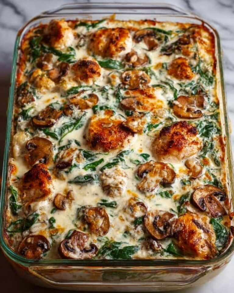 Cowboy Creamy Chicken Spinach and Mushroom Bake Recipe