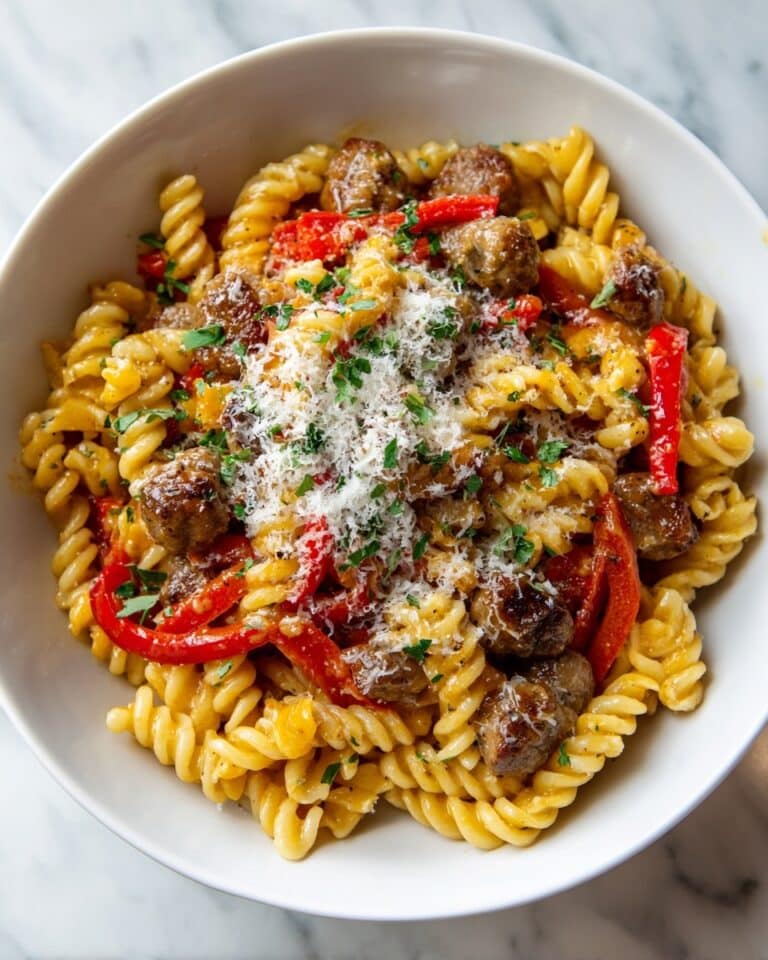 Spicy Sausage & Roasted Pepper Pasta Recipe